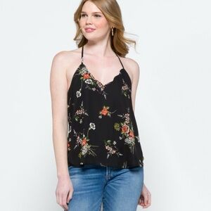 Nine Britton Floral Black Tank Top